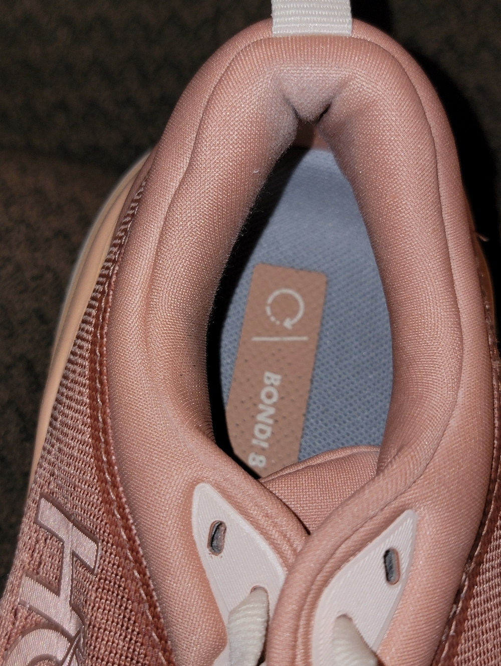 Hoka BONDI 8 Women's Peach/Pink Running Sneakers - Picture 9 of 13